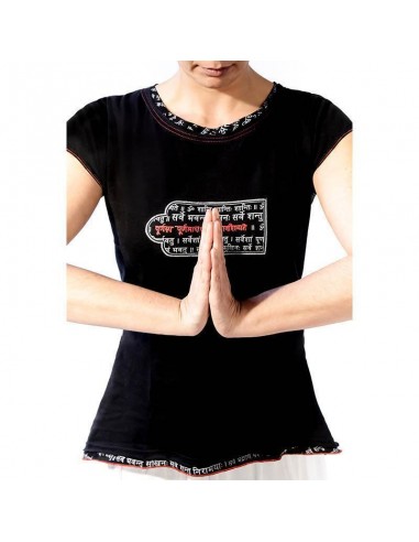 Tee shirt de yoga femme bio - Mantra bouddhiste Tryambakam l'achat 