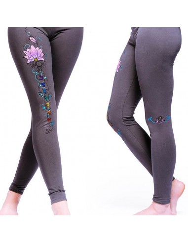 Legging yoga gris Synergie Chakra s'inspire de l'anatomie humaine