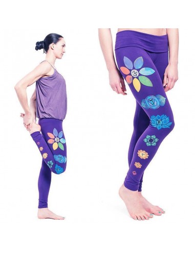 Legging yoga violet coton biologique 7 Chakras artistiques votre restaurant rapide dans 