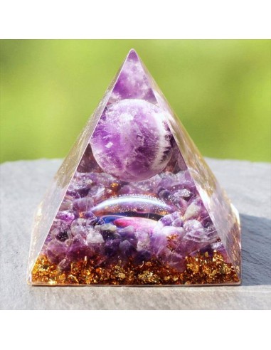 Pyramide orgonite Améthyste 10 cm - La spirituelle français