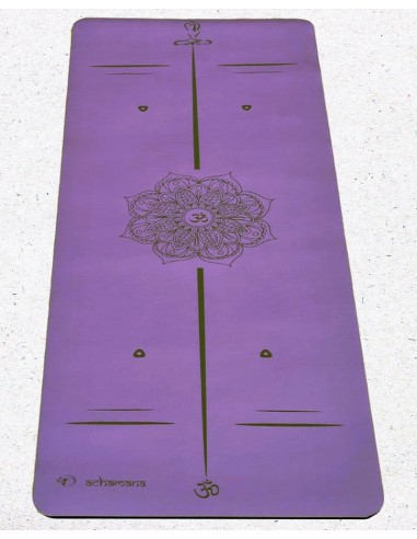 Tapis de yoga pro - Mandala Om lignes de position - Lavande le concept de la Pate a emporter 