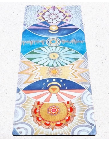 Tapis de yoga antidérapant épais 6 mm tri-plis surface microfibre 7 chakras artistiques 2 - 3 jours ouvrés.