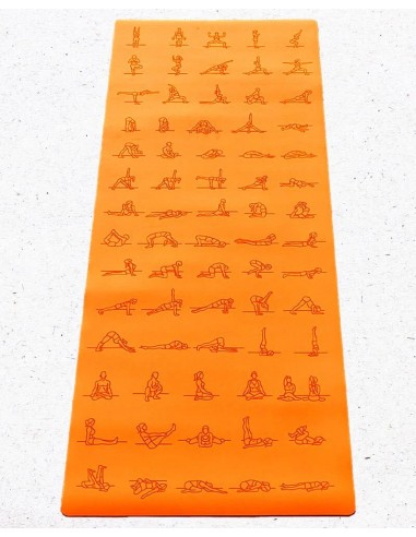 Tapis de yoga pro pour débutant et confirmé antidérapant - caoutchouc éco PU 5mm - Asana practice Orange solde