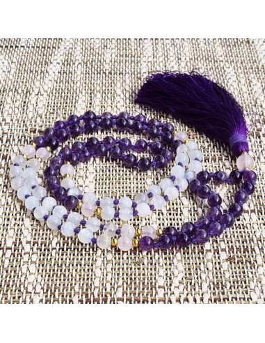 Κολιέ Mala Moonstone - Amethyst - 6 mm AA χάντρες 2023